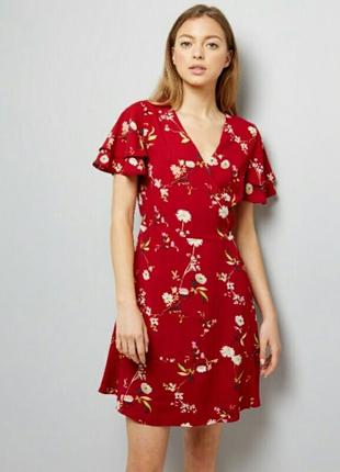 Шикарное платье на запах в цветочный принт ромашки рюши2 фото