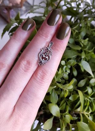 Срібна вінтажна підвіска кулон медальон 925 проби ретро вінтаж