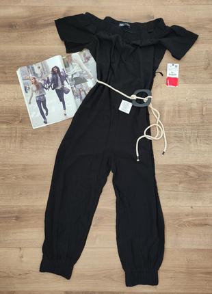 Новий чорний комбінезон zara. стильний, легкий універсальний.