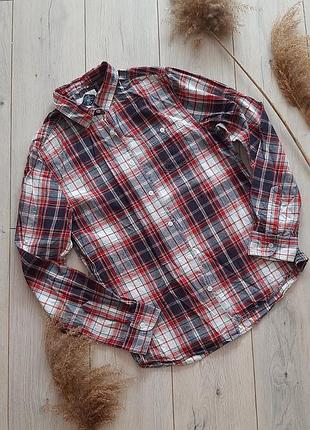 New look яскрава брендова чоловіча сорочка червона в полоску довгий рукав, р.м