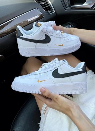 Кроссовки air force 1 white/black/gold4 фото