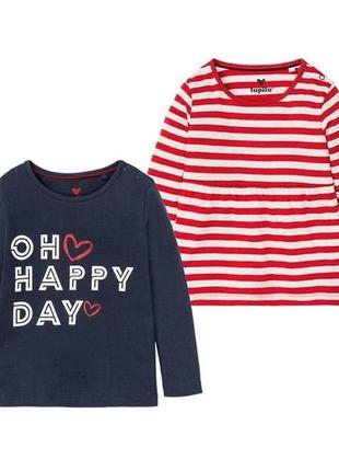 Набор регланов для девочки, рост 98/104, 110/116, цвет синий, белый-красный