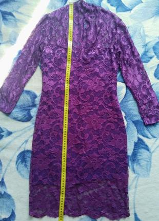 Платье вечернее гипюровое фиолетовое6 фото