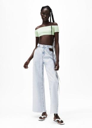 Джинси zara z1975 wide leg cut out