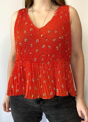 Яскрава блуза плісе zara