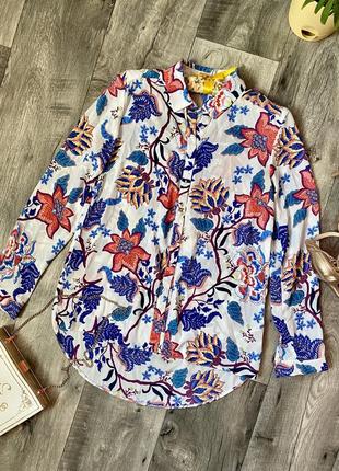 Блузка яркий цветочным принтом💫блуза рубашка
