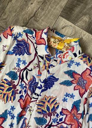 Блузка яркий цветочным принтом💫блуза рубашка3 фото