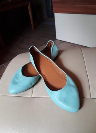 Кожаные женские балетки 36р.