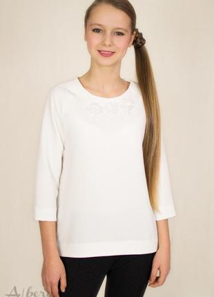 Блуза альберо 5038 белая размеры 134-146