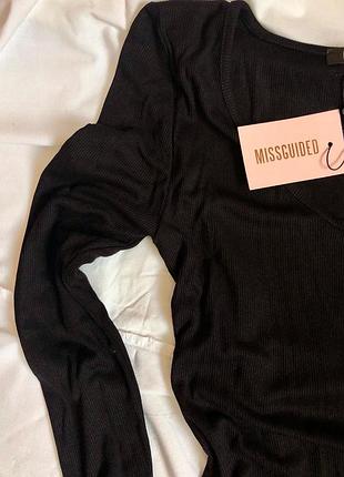 Боді віскоза чорний в рубчик missguided розмір м2 фото