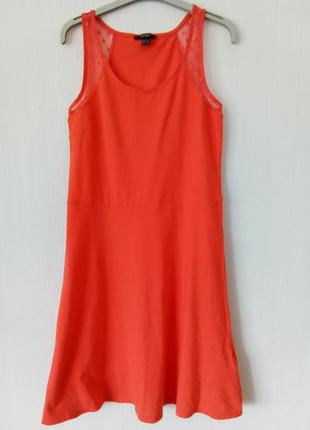 Летнее женское платье ярко красного цвета (размеры m, l)3 фото