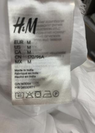 Жіноча біла бавовняна сорочка стильного покрою ось h&m3 фото