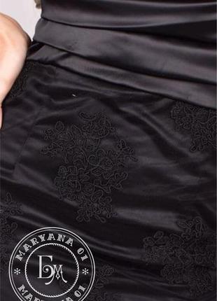 Шикарное коктейльное платье футляр / черное3 фото