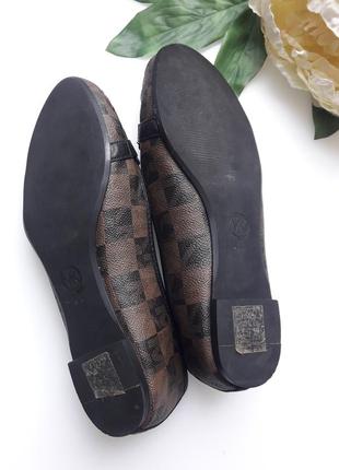 Балетки туфлі шкіряні чорні-коричневі принт michael kors9 фото