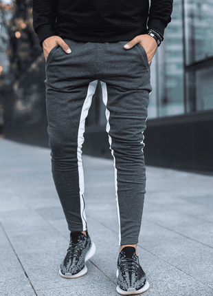 Спортивные мужские штаны серые с молниями внизу |4 разновидности