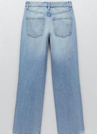 Широкие джинсы с разрезами zara5 фото