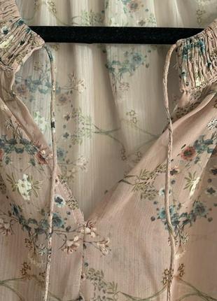 Шифоновая блуза zara в цветочный принт4 фото