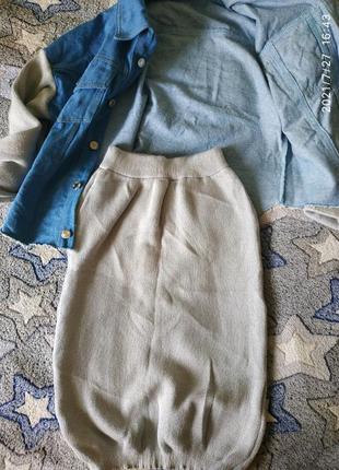 Стильный костюм,джинсовка + юбка,хит сезона, размер м.4 фото
