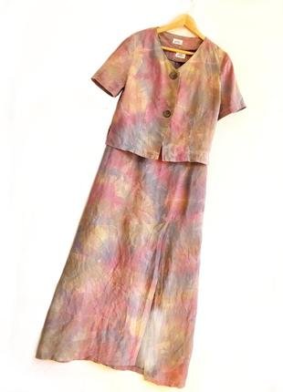 Шикарный комплект:платье макси и укороченный пиджак с короткими рукавами2 фото