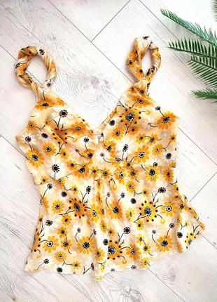 Шовкова блуза соняхи 100%silk