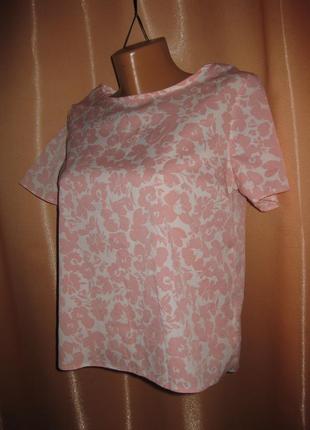 Блузка с нежными розовыми цветочками, new look, 10uk/38eurо, км0973 короткий рукав2 фото