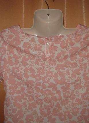 Блузка с нежными розовыми цветочками, new look, 10uk/38eurо, км0973 короткий рукав9 фото