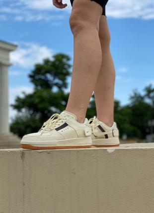 Nike air force 1 type light ivory brown