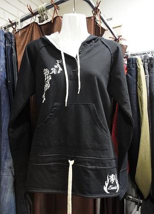 Шикарна подовжена кофта з капюшоном