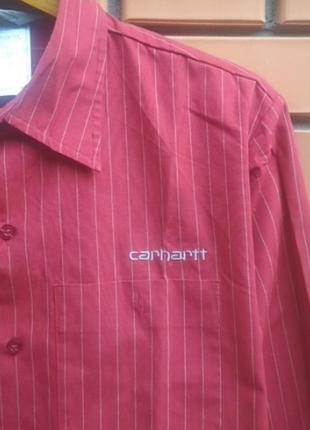 Сорочка червона в смужку від відомого бренду carhartt4 фото