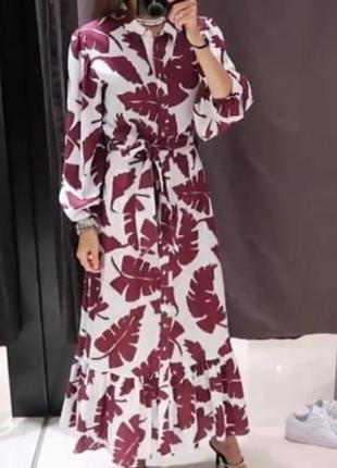 Шикарное платье из вискозы  zara7 фото