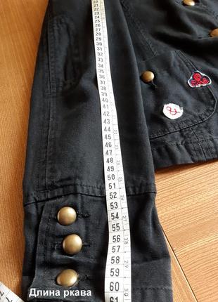 Джинсовый пиджак, черный с накаткой, на 2 пуговицах / coton / кэжуал / new jeans7 фото