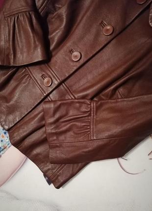 Крутая кожанная куртка marks&spencer, 100% натуральная кожа, размер 10/38 или м6 фото