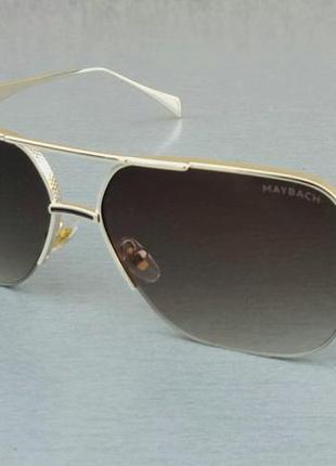Maybach очки мужские солнцезащитные коричневый градиент в золотой металлической оправе1 фото