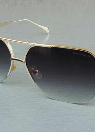 Maybach очки мужские солнцезащитные темно серый градиент в золотой металлической оправе1 фото