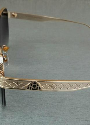 Maybach очки мужские солнцезащитные темно серый градиент в золотой металлической оправе4 фото