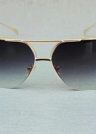 Maybach очки мужские солнцезащитные темно серый градиент в золотой металлической оправе2 фото