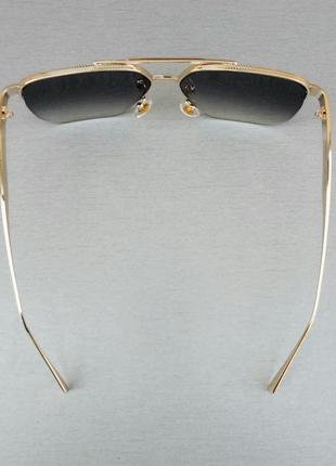 Maybach очки мужские солнцезащитные темно серый градиент в золотой металлической оправе5 фото
