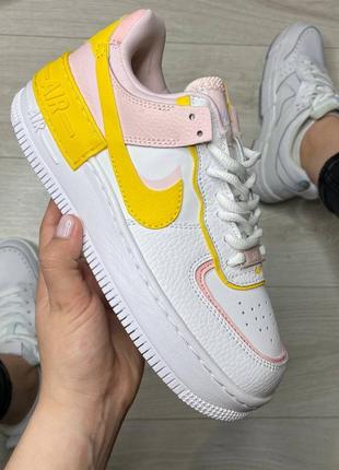 Nike air force shadow yellow кроссовки найк женские форсы аир форс кеды обувь взуття4 фото