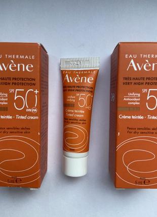 Солнцезащитный тональный крем спф50 для чувствительной кожи avene tinted cream spf 50+