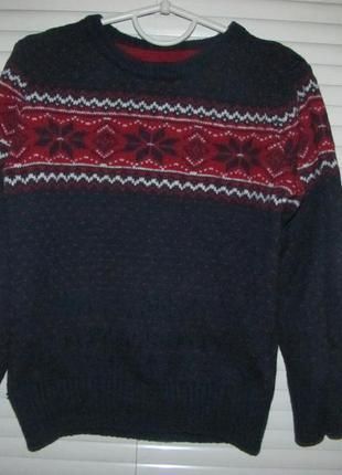 Стильный свитер с орнаментом h&m на 4-6 лет1 фото