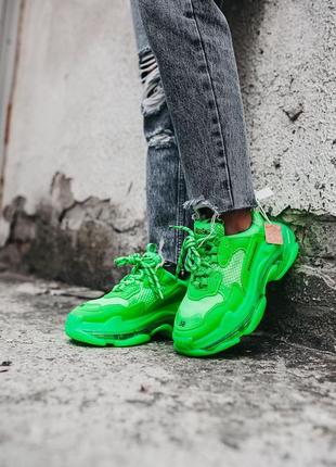 🔥🔥🔥женские кроссовки в стиле balenciaga  «neon green»7 фото