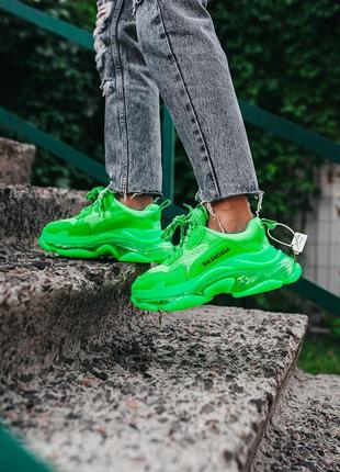 🔥🔥🔥женские кроссовки в стиле balenciaga  «neon green»6 фото