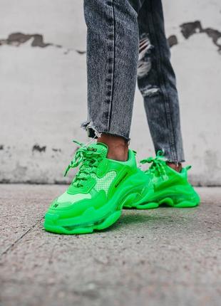 🔥🔥🔥женские кроссовки в стиле balenciaga  «neon green»10 фото