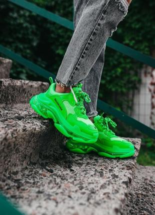 🔥🔥🔥женские кроссовки в стиле balenciaga  «neon green»5 фото