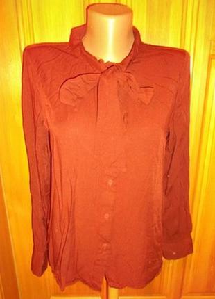 Блуза коричнева стильная вискоза р. s - vero moda1 фото
