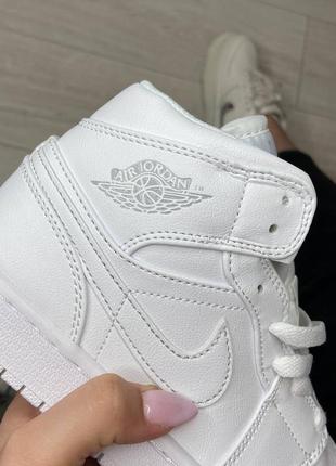 Nike air jordan white кроссовки найк женские джордан обувь взуття кеды5 фото