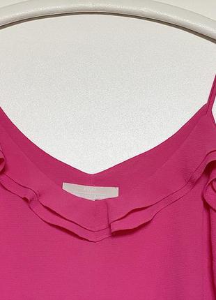 Розовая летняя майка на тонких бретелях свободная блузка короткая блуза7 фото