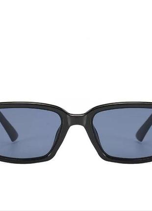 Новые солнцезащитные очки черные узкие геометрия ретро окуляри сонцезахисні чорні тренд4 фото