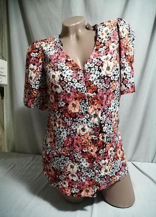 Блуза принт цветы