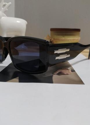 Новые солнцезащитные очки черные узкие геометрия ретро окуляри сонцезахисні чорні тренд8 фото